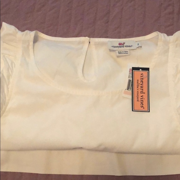 Vineyard Vines Poplin Ruffle Top - Picture 2 of 2